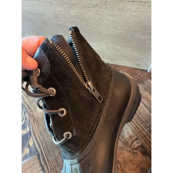 Sherry Duck Boots Women’s 6m Black Neutral Fall Winter Rain Waterproof Rubber - Picture 3 of 12